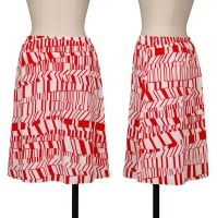  miumiu Geometric Printed Skirt Red,White 38