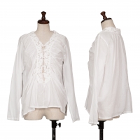  zucca Dyed Cotton Lace Tape Design Blouse White M
