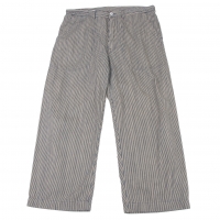  45rpm bakkurii Indigo Dyed Cotton Hickory Stripe Pants (Trousers) Blue,Cream 3