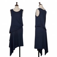  Yohji Yamamoto NOIR Asymmetry Nylon Sleeveless Dress Navy 2