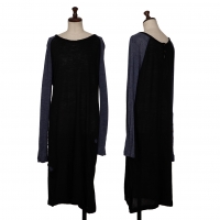  Y's PINK LIMITED EDITION Bi-Color Raglan Knit Dress Black,Blue 2