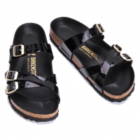  BIRKENSTOCK Franca Patent Leather Strap Sandal Black US 5