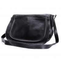  HIROHU Leather Shoulder Bag Black 