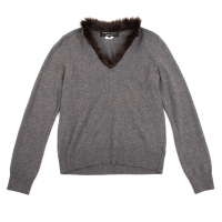  COMME des GARCONS HOMME PLUS Fur Switching Knit Sweater (Jumper) Grey S