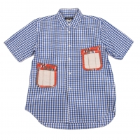  COMME des GARCONS HOMME PLUS Pocket Design Checker Shirt Blue,White XS