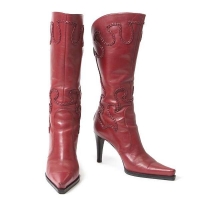  sergio rossi leather heel boots red About 5.5~6