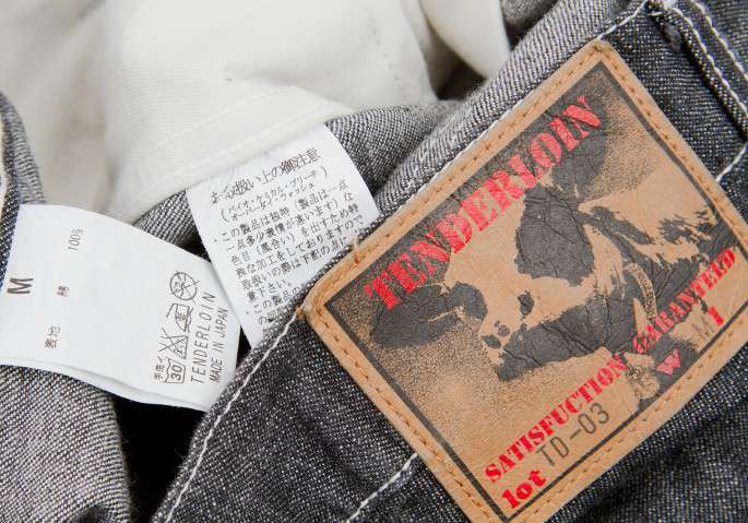 TENDERLOIN stitch denim pants Grey M | PLAYFUL
