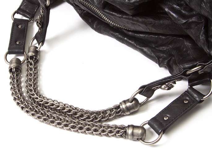 THOMAS WYLDE skull chain leather bag Black | PLAYFUL