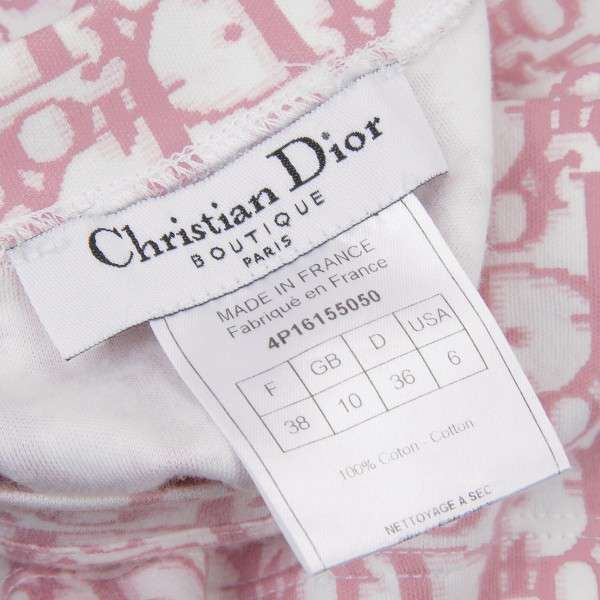 【極美品】Christian Dior ロゴ総柄シルクブラウス　トロッターボタン