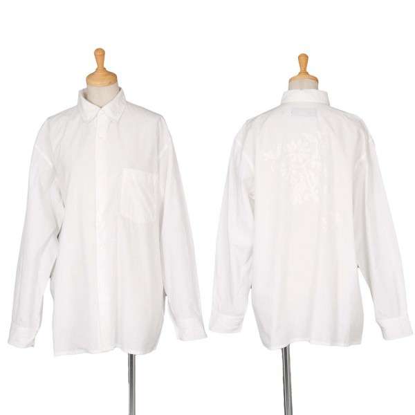 【SALE】トリコ コムデギャルソンtricot COMME des GARCONS バック刺繍コットンシャツ 白M位