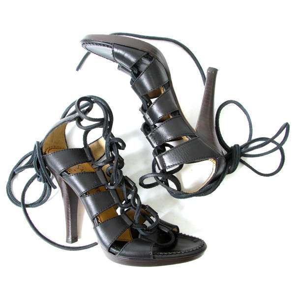 Yves Saint Laurent Gladiator heel sandals Black 35 | PLAYFUL