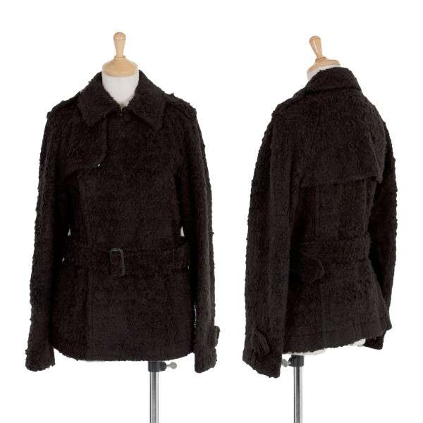 【最終値下げ】トリコ コムデギャルソンtricot COMME des GARCONS パイル加工起毛デザインジャケット ブラックS