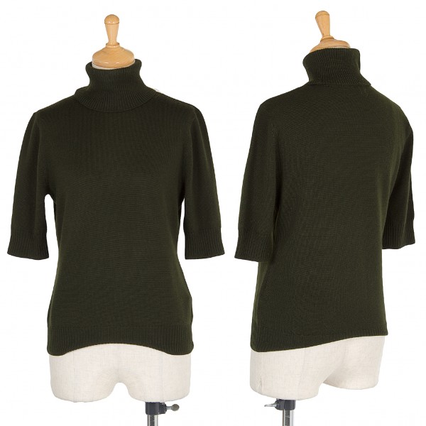 SALE) RALPH LAUREN turtleneck short sleeve knit green L | PLAYFUL