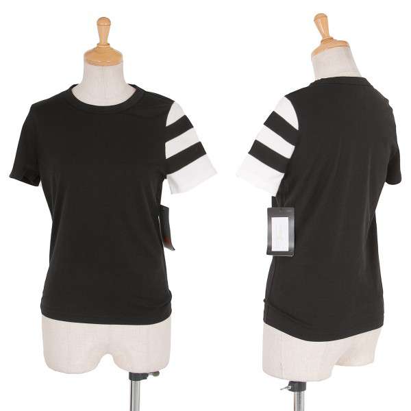 ワイスリーY-3 袖3本ライン切替Tシャツ 黒S