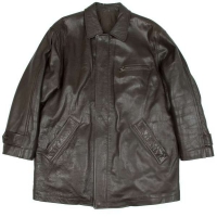  (SALE) COMME des GARCONS HOMME Leather Zip Coat Brown About  M