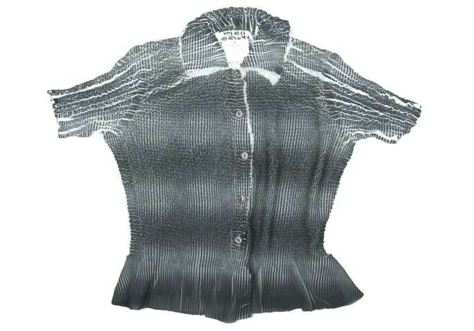 YOSHIKI HISHINUMA Hem switching print design shirt Grey 3 | PLAYFUL