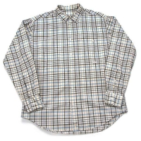  (SALE) Papas Plaid cotton long sleeved shirt Beige 48