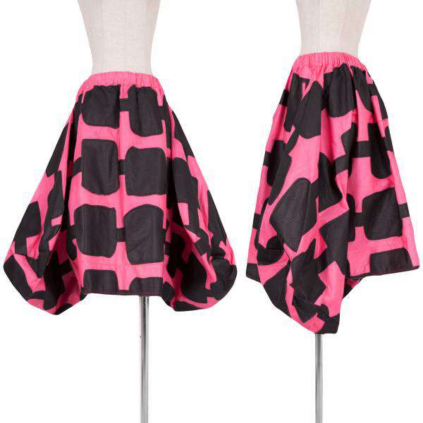 【販売終了】コムデギャルソンCOMME des GARCONS 不織布バルーンデザインスカート ピンク黒XS｜PLAYFUL