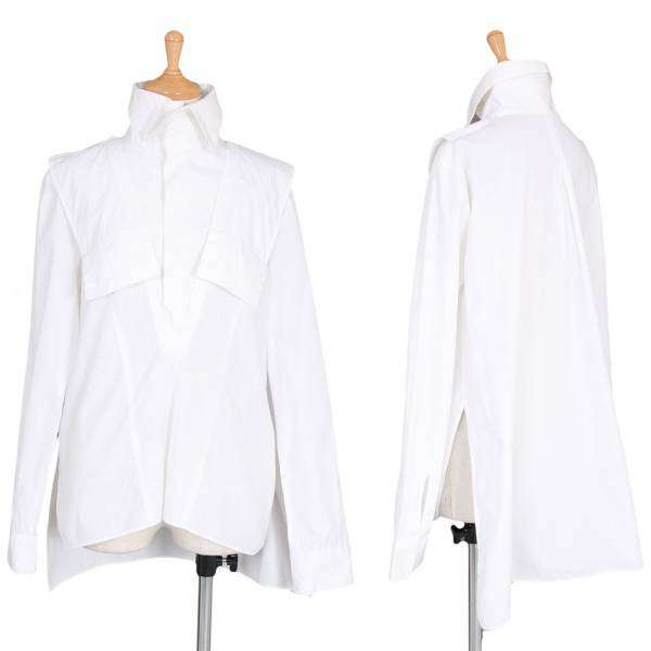 【販売終了】ヨウジヤマモトファムYohji Yamamoto FEMME スナップボタンプルオーバーデザインシャツ 白2｜PLAYFUL