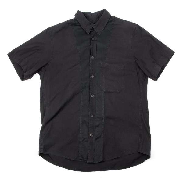 【SALE】ワイズフォーメンY's for men コットン切替デザイン半袖シャツ 黒3