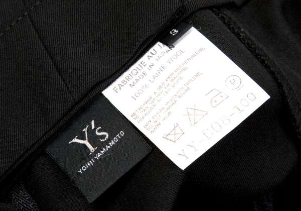 ワイズY's ウールギャバジャンパースカート 黒3