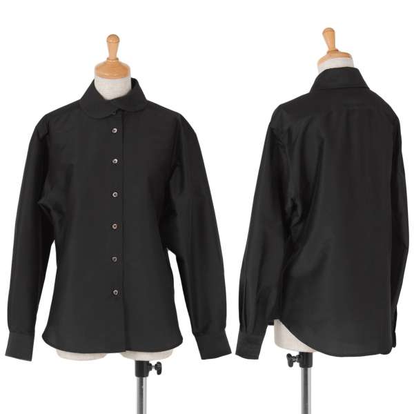【SALE】ケンゾーKENZO ポリシルク光沢デザインシャツ 黒M