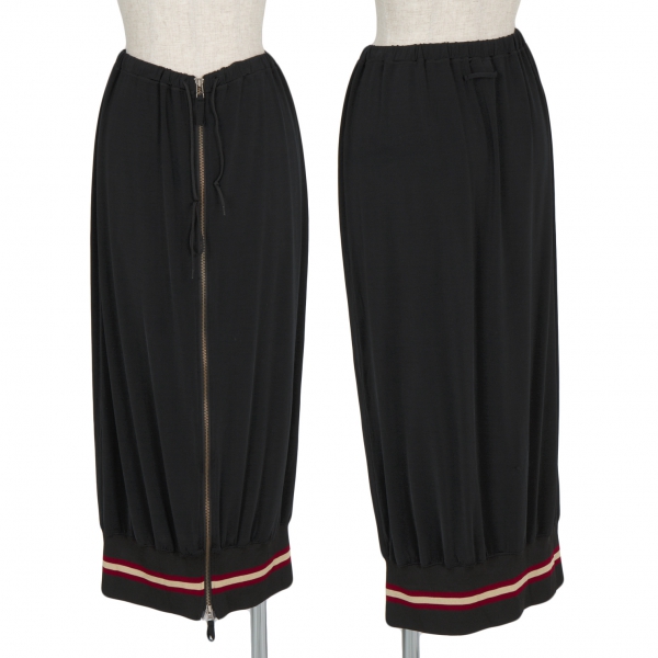【SALE】ジャンポールゴルチエ ファムJean Paul GAULTIER FEMME ナイロンポリ裾リブジップスカート 黒40