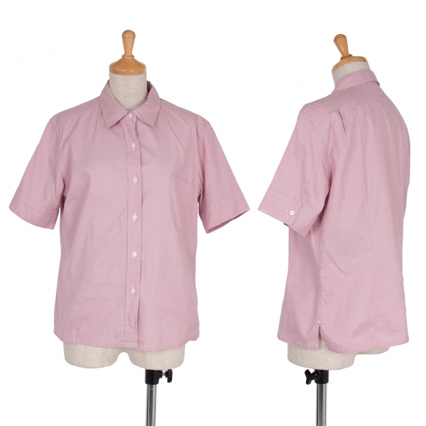 【SALE】マーガレットハウエルMARGARET HOWELL 裾袖ボタン半袖シャツ パープルピンク3
