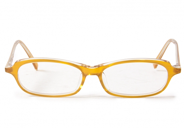 白山眼鏡店 セルフレームメガネ MA-1モチーフメガネケース付き カラシ