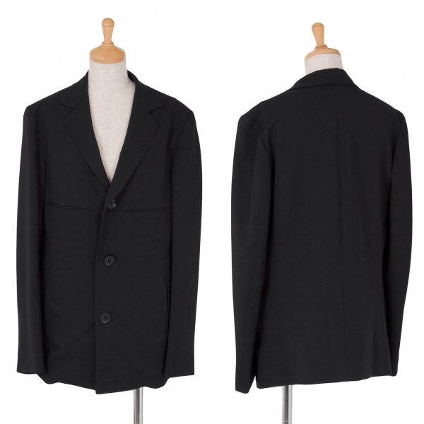 【SALE】ワイズY's ウールギャバポケットデザイン3Bジャケット 黒3
