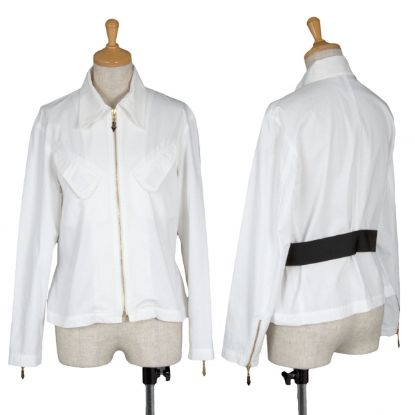 【SALE】ジャンポールゴルチエJean Paul GAULTIER PARIS バックゴムベルトシャツジャケット 白40