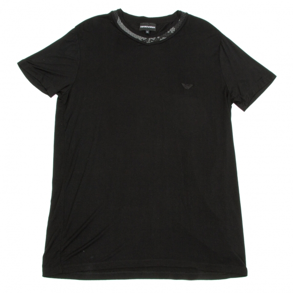 【SALE】エンポリオ アルマーニEMPORIO ARMANI ネック切替Vネック半袖Tシャツ 黒XL