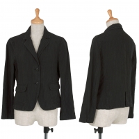  (SALE) JOURNAL STANDARD Striped linen jacket Black XS-S
