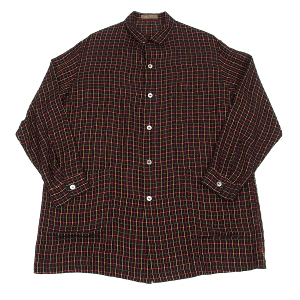 【SALE】ワイズフォーメンY's for men チェック織りシャツジャケット 黒黄緑赤M位