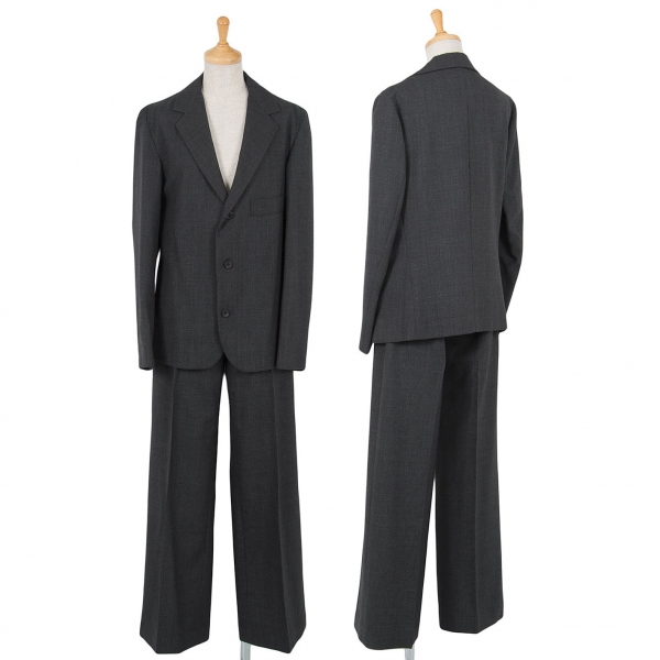 【最終値下げ】ワイズY's ウールミックス織りデザインセットアップスーツ チャコール3/M位