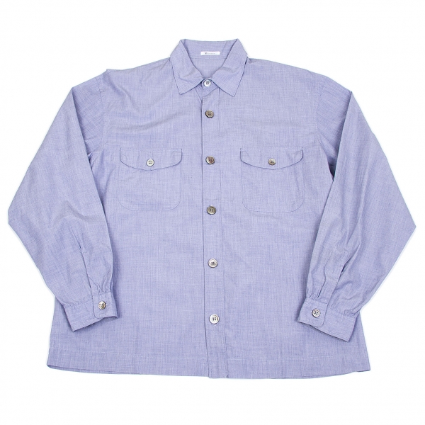 【SALE】ワイズフォーメンY's for men シャンブレーフラップポケットシャツ 水色M位