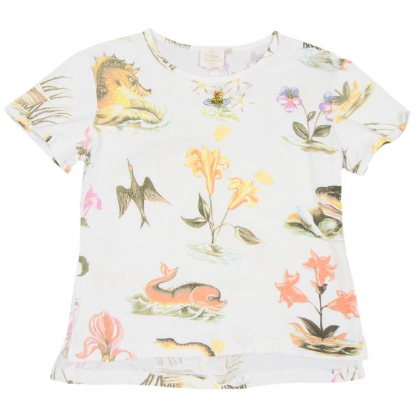 ヴィヴィアンウエストウッドVivienne Westwood オーブ刺繍花柄Tシャツ