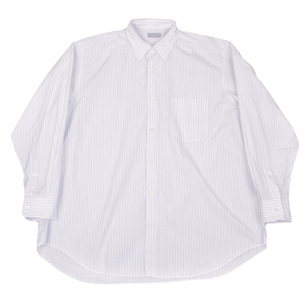 【SALE】コムデギャルソン オムCOMME des GARCONS HOMME コットンストライプデザインシャツ 白M位