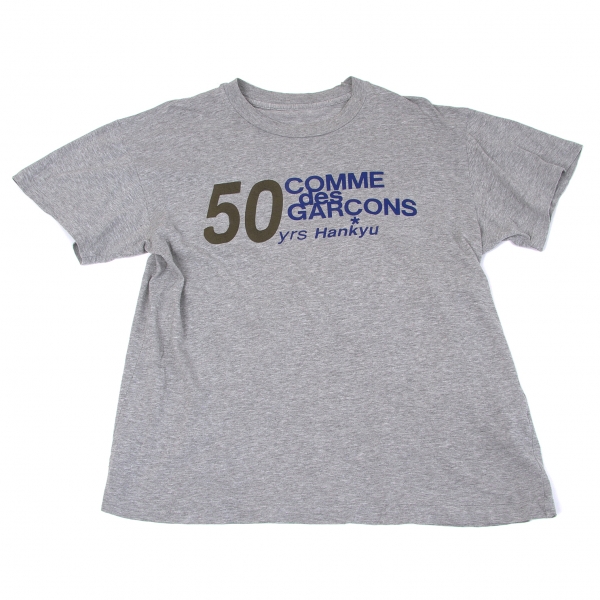 【SALE】コムデギャルソン オムCOMME des GARCONS HOMME 阪急百貨店50周年限定ロゴTシャツ 杢グレー青他M位