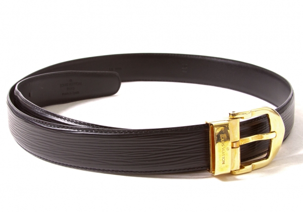 Louis Vuitton Black Epi Leather Square Buckle Belt Size 95/38