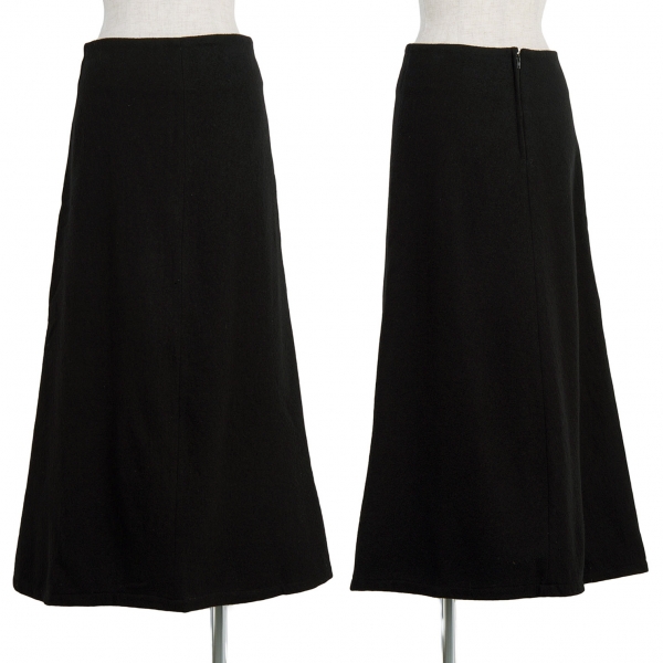 【SALE】ワイズY's ウールフラノ台形スカート 黒3