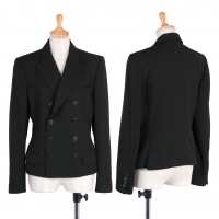  (SALE) Jean-Paul GAULTIER Wool Double-Breasted Jacket Black 40