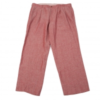  (FINAL PRICE) Papas Linen Stripe Pants (Trousers) Red 58(3X)