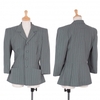  (SALE) Jean-Paul GAULTIER FEMME Wool Stripe Jacket Grey 40