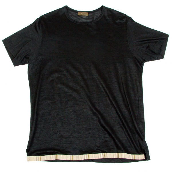 【SALE】ワイズフォーメンY's for men ラミー前裾テープ半袖Tシャツ 黒ベージュ他3