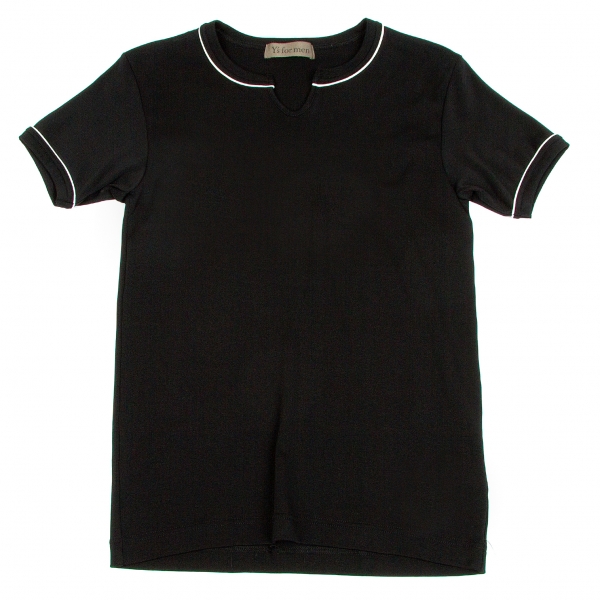 【SALE】ワイズフォーメンY's for men 混紡コットンパイピング半袖Tシャツ 黒白3
