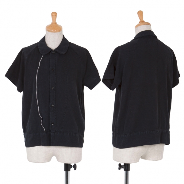 【SALE】トリコ コムデギャルソンtricot COMME des GARCONS 製品染めコットンジップシャツ 黒M位