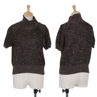  (SALE) Y's Rayon Cotton Knit top (Jumper) Mocha,Black S-M