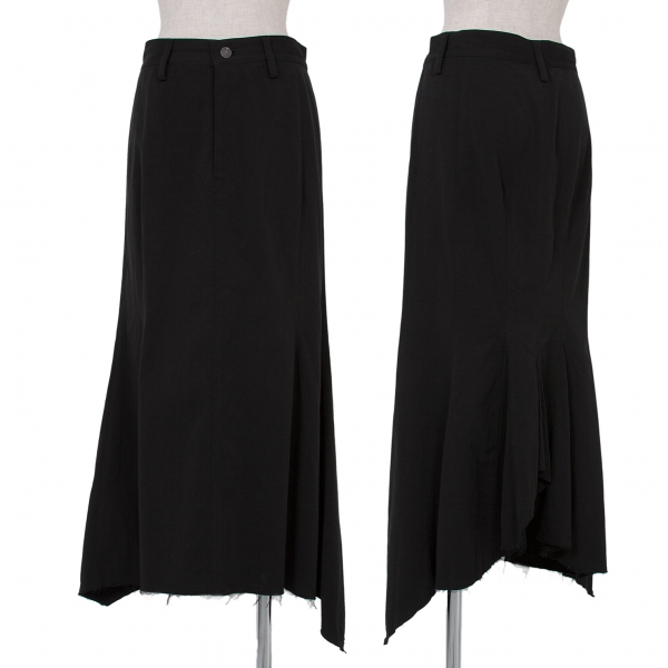 【SALE】ワイズY's コットン裾カッティングデザインスカート 黒2