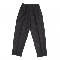  Y's for men Wool Stripe Pants (Trousers) Black,Ivory M